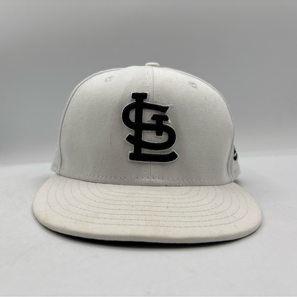 St Louis Cardinals MLB New Era 59Fifty White/Black Embroidered 6 5/8 Fitted Hat